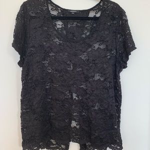 Ambiance Black Lace Shirt